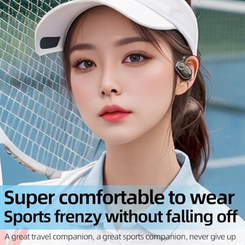 Ultimate Open Ear Wireless Bluetooth 5.4 Headphones – 60-Hour Battery Life, IPX6 Waterproof with Secure Earhooks & Rotatable Controls for Active Lifestyles – Perfect for Sports, Running, and Driving (Black) – Stay Comfortable & Aware of Your Surroundings