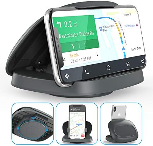 Revolutionary 360° Rotating Car Phone Holder for Ultimate Hands-Free Navigation – Versatile Dashboard Mount Compatible with i Phone, Samsung Galaxy & Android Devices – Sleek Design for Vertical & Horizontal Viewing – Enhanced Stability & Universal Fit for All Smartphone Sizes