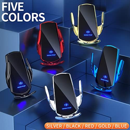 Discover Effortless Charging On The Go with Our 15 W Wireless Car Charger – Auto-Clamping Vent Mount for Secure Smartphone Holder – Fast Charging Solutions for All Vehicle Interiors (Blue) – Enhanced Compatibility with Leading Brands and Safe Usage Features