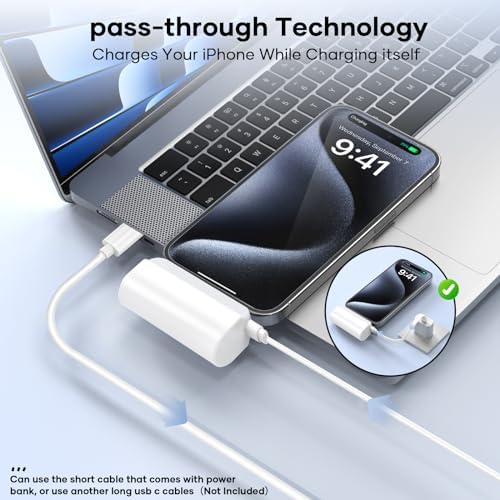 Ultra-Compact 5000 m Ah Portable Charger for i Phone 14/13/12/11/XR/XS/X/8/7/6 – MFi Certified Fast Charging Power Bank with 20 W PD Technology – Mini White Battery Pack for Ultimate Mobility and Style