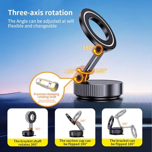 Ultimate 360° Magnetic Phone Holder for Car & Gym: Unmatched 89+ lbs Suction Power & 2800 gf Grip for Hands-Free Navigation – Perfect Fit for Mag Safe i Phone 16/15/14/13/12 – Versatile Design for Smooth Transition from Vehicle to Workout or Shower