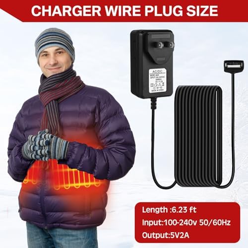 10000 m Ah Portable Power Bank with LED Display for Heated Vests and USB Devices – Dual Output Charger, Lightweight Battery Pack for Home and Office Use, Enhanced Compatibility and Fast Charging Solution