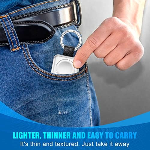 Compact Magnetic Wireless Power Bank for Apple Watch – HUOTO 1400 m Ah Travel Charger with Keychain Attachment for Series 9/8/7/6/SE/5/4/3/2/1/UItra/UItra 2 – Fast, Reliable Charging On-the-Go