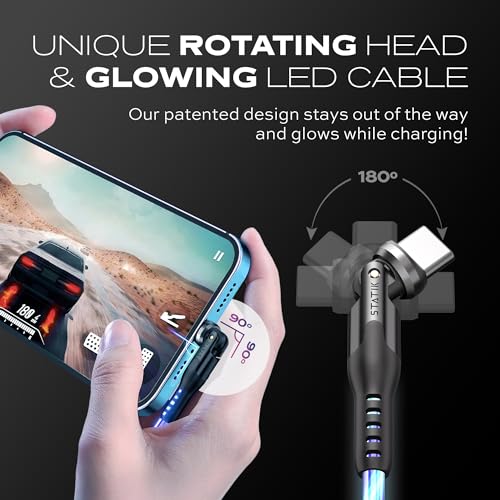Enhance Your Charging Efficiency with the Statik 360 Magnetic 3-in-1 Cable – Versatile 6 FT Length, Rapid 3 A Power Delivery, Glo Bright Indicator for Effortless Low-Light Connectivity and Universal Device Compatibility