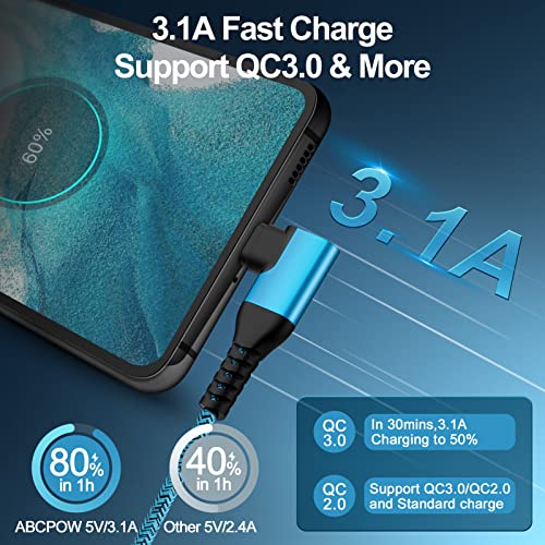 Experience Unmatched Charging Efficiency with the 6 ft USB C Power Cord 5-Pack – Featuring 90-Degree Right Angle Connector for Samsung Galaxy Devices – Fast Charging at 3.1 A – Durable Nylon Braided Design for Enhanced Longevity – Ideal for Home, Office, and Travel Use – Perfectly Compatible with Galaxy S25 Ultra, A16, A54, A14, A15, A25, A13 5 G, A53, S24, S23, S22, S21, S20 FE – Say Goodbye to Tangled Cords and Hello to Seamless Connectivity – Elevate Your Charging Game Today!