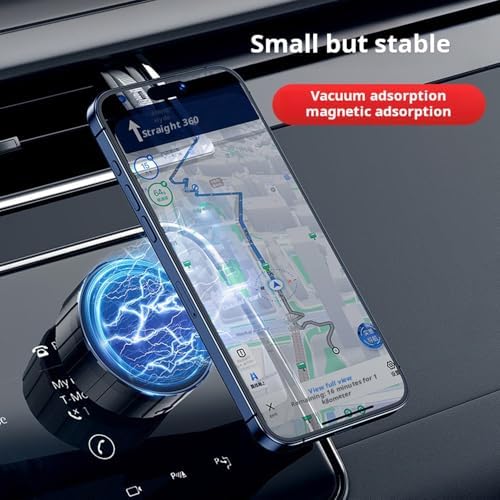 Revolutionary 360-Degree Electric Vacuum Magnetic Phone Mount for Cars – Ultimate Hands-Free Navigation & Secure Grip for All Smartphones Including i Phone 15/14/13/12 – Premium Double-Sided Suction Technology for Glass & Smooth Surfaces – Quick-Release, Compact Design for Effortless Use