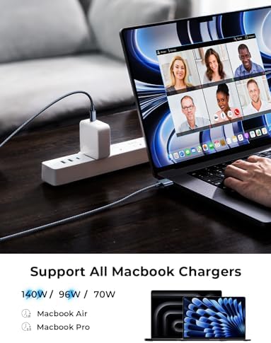 LISEN 6.6 ft USB-C to Mag-Safe 3 Charging Cable for Mac Book Air & Pro (2022-2024) – Premium Rapid Charging Solution, Durable Design with Elegant Midnight Finish, Ideal for Seamless Power Delivery and Enhanced Device Safety