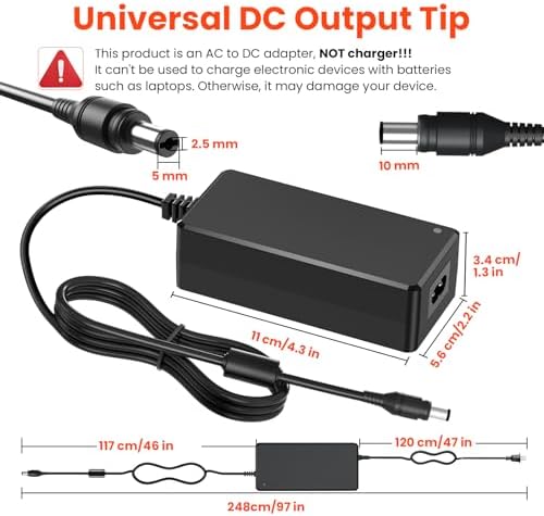 High-Performance 24 V AC Power Adapter – 2.5 A Output Universal Charger with Five 2.5 mm DC Jacks for Fast, Efficient Charging and Extensive Device Compatibility
