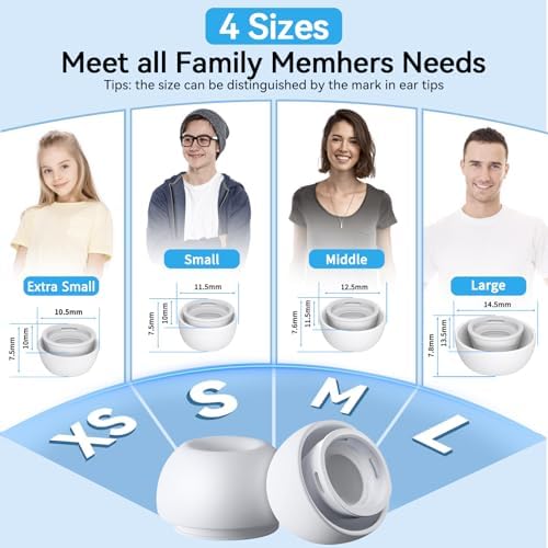 Advanced Comfort Silicone Ear Tips for Air Pods Pro (1 st & 2 nd Gen) – 8-Pair Set with Noise Reduction Technology, Built-in Dust Protection, and USB-C Charging Case – Includes Essential Cleaning Kit for Optimal Performance – Available in Four Sizes for Customizable Fit and Superior Sound Quality