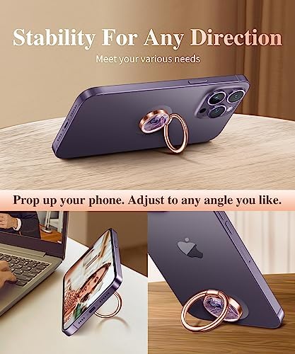 GVIEWIN Stylish Marble Phone Ring Holder with 360° Rotation for Ultimate Grip and Kickstand Functionality – Compatible with i Phone 16 Pro Max, 15 Plus, 14, 13, 12 Series & Galaxy S25/S24 Ultra – Elegant Flowing Sakura Design for Enhanced Safety and Usability