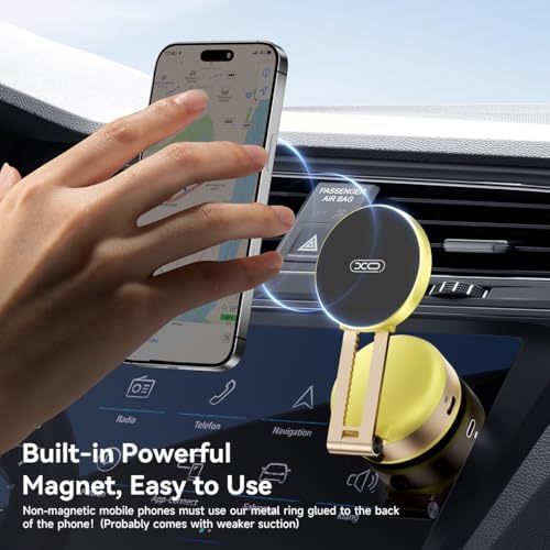 Electric Vacuum Magnetic Suction Phone Holder,XO Adjustable and Foldable Car Mount,Strong Magnetic Car Phone Holder for iPhone16/15/14/13/12,for Shower/Car/Mirror(Light Grey – Enhanced Compatibility and Speed