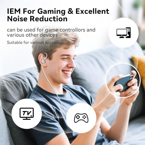 STA-K Elite Dual Driver In-Ear Monitors – Premium Wired Earbuds for Musicians and Audiophiles with Customizable Detachable Cable, Exceptional High Fidelity Sound Clarity, Ergonomic Comfort Design for Extended Use, Sleek Silver Aesthetic, Optimal Sound Isolation for Studio and Live Performance