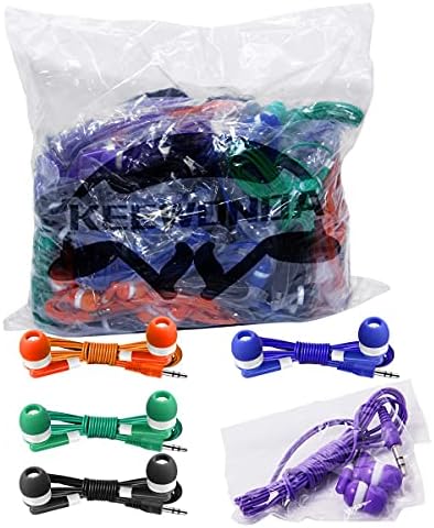 Vibrant 30-Pack Kids Earbuds – Wired In-Ear Headphones in 5 Fun Colors (Black, Blue, Orange, Green, Purple) – Ideal for i Pads, Macs, PCs & Fitness Gear – Perfect for Classrooms & Group Activities with Enhanced Compatibility and Sound Quality
