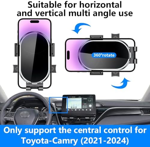 Transform Your Toyota Camry with a Custom 360-Degree Car Phone Holder for 2021-2024 Models – Ultimate Dashboard Mount for Seamless Navigation and Hands-Free Communication – Durable, Tool-Free Installation, and Universal Smartphone Compatibility