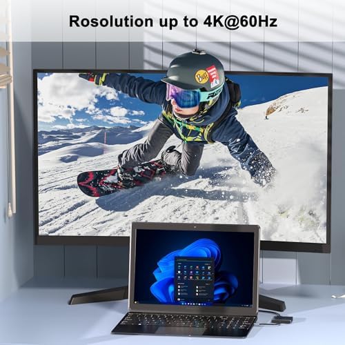 Enhance Your Visual Experience with the USB C to Dual HDMI Adapter – Effortlessly Connect Dual Monitors to Dell, HP & Mac Book for Unmatched Productivity | 4 K HDMI Splitter for Gamers & Professionals | Compact Plug and Play USB C Hub for Travel & Office Use | Elevate Multitasking with Stunning 60 Hz Visuals