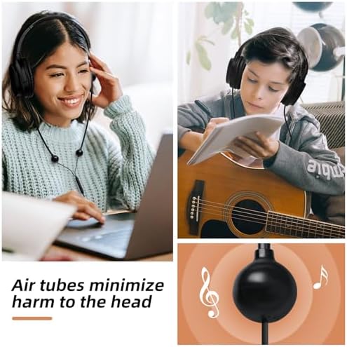 Innovative i Brain Air Tube Over-Ear Headphones with 3.5 mm Jack – Health-Conscious Wired Design for Superior Sound Clarity – Comfortable Noise-Isolating Headset Ideal for Music, Gaming, and Calls – Perfect Companion for Daily Commuters and Audiophiles Seeking Safe Listening Solutions