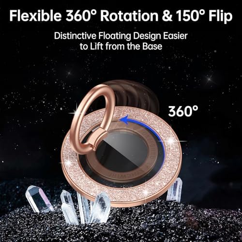 Syncwire Glamorous Magnetic Phone Grip for Mag Safe – Chic Black Diamond Ring Holder & Versatile Rotatable Kickstand – Perfectly Compatible with i Phone 15 Pro Max, 14, 13, 12 & All Android Devices – Secure, Stylish, and Multifunctional Phone Accessory