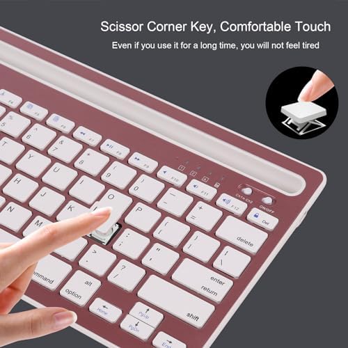 Elevate Your Typing Experience with the CHUYI Wireless Bluetooth Keyboard – Slim, Portable, and Multi-Device Compatible for i Pad, Tablet, and PC – Rechargeable with Quiet Keys and Integrated Stand Slot for Effortless Productivity