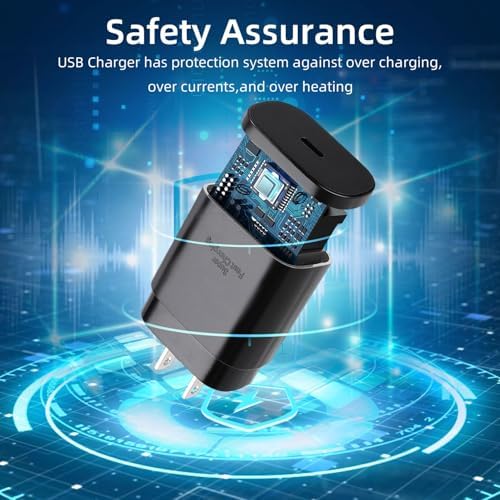 30 W Ultra-Fast USB-C Charger with 6.6 FT Cable for i Phone 16/15 & Galaxy S Series – High-Speed Charging with Safety Features for All Devices – Compact & Portable Power Adapter for On-the-Go Use