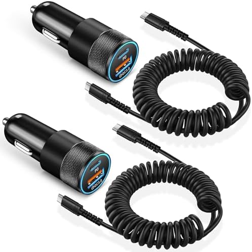 Dual-Port Fast Charge Car Charger Bundle – 38 W USB-C Power Adapter with 6 FT Type-C Cable for i Phone 15/16 Pro & i Pad – Boxeroo Multi-Device Auto Charger with QC 3.0 & PD Compatibility for Ultimate On-the-Go Power Efficiency – Sleek, Durable Design for Enhanced Vehicle Connectivity