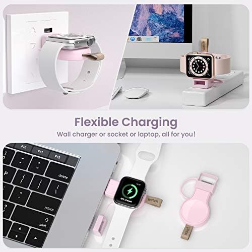 Portable Magnetic Wireless Charger for Apple Watch – Fast Charging i Watch Accessory for Ultra, Series 1-9, and SE – Travel-Friendly Cordless Design for Ultimate Convenience and Durability