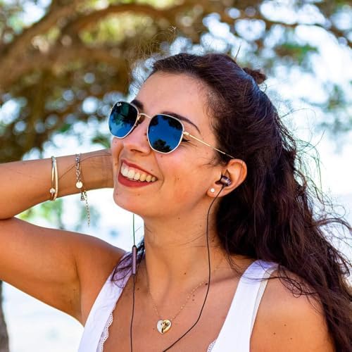 LUDOS Clamor Wired Earbuds – Premium Noise-Isolating In-Ear Headphones with Memory Foam Tips, Built-in Microphone, 5-Year Warranty – Perfect for i Phone and Samsung Users, Ideal for Students and Small Ears in Stylish Pink – Ultimate Sound Quality and Comfort for Everyday Use