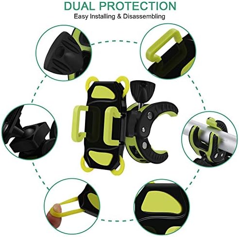 Versatile Bike Phone Mount with 360-Degree Rotation – Secure Smartphone Holder for Bicycles, Motorcycles, and Baby Carriages – Compatible with i Phone, Sony, Samsung – Durable Rubber Strap Design for Effortless Navigation and Calls – Lightweight and Easy Installation for Enhanced Riding Experience – Sleek Black Finish for Any Style