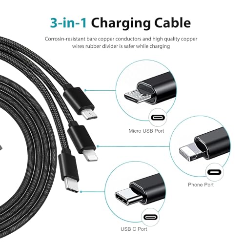 Ultimate 3-in-1 Fast Charging Cable Set for Beats Pill 2024 & Headphones – Dual Type-C & Micro USB Ports – Reliable 2 Pack Charger for Powerbeats Pro 2, Studio Solo 4, and More – Compact, Durable Accessory for On-the-Go Audiophiles – Efficient Power Solution for Home, Office & Travel