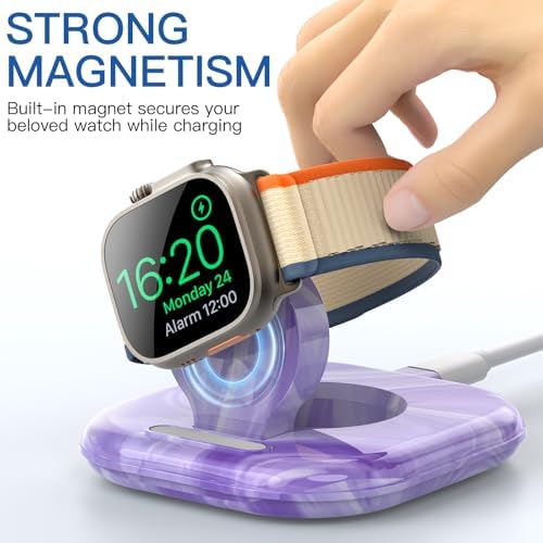 Elevate Your Apple Watch Charging Experience with Our Advanced Magnetic Dock – Ultra-Fast Charging Station for Series 2-10 and Ultra 1 2, Nightstand Mode Functionality, Compact Design for Travel, Superior Stability for Everyday Use, Effortless Power Delivery and Modern Aesthetic