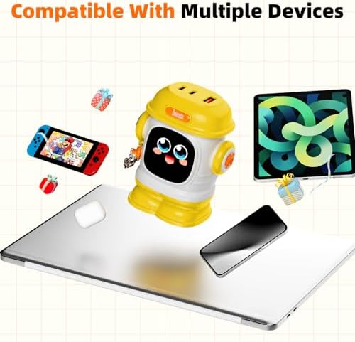 Divoom Dipow 65 W Ga N USB-C Fast Charger with Customizable Pixel Display – High-Efficiency Multi-Port Charging Hub for i Phone 16/15, Mac Book, Galaxy S23/S24, & Nintendo Switch – Includes 100 W Ultra-Fast Cable for Seamless Power Solutions on the Go