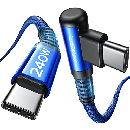 Optimize your charging setup with the AINOPE 240 W USB C to USB C Cable, a 6-foot powerhouse engineered for ultimate speed and flexibility. Featuring a right-angle connector, this fast charging cable is perfect for gaming or multitasking without the clutter of tangled cords. Compatible with the latest devices, including i Phone 16 Pro Max, i Phone 15, Mac Book Air/Pro, i Pad Pro, Samsung Galaxy, and Pixel, it delivers an impressive 240 W power output for rapid charging. The dual-pack offers exceptional value, ensuring you have a reliable charging solution wherever you go. Built with premium materials for durability, the sleek grey and blue design enhances your tech aesthetic while providing long-lasting performance. Elevate your device charging experience with this versatile cable, designed for both home and office use, while ensuring seamless connectivity across all your electronics.