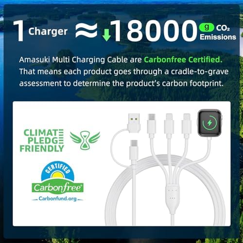Universal 4-in-2 Multi Charging Cable for Apple Watch and USB-C Devices – Fast Charging, 4 ft Length, Dual Lightning & USB-C Connectors for i Phone 16, 15, 14, 13, and Galaxy S23/S22 – Perfect Travel Companion for Effortless Power Delivery and Enhanced Compatibility