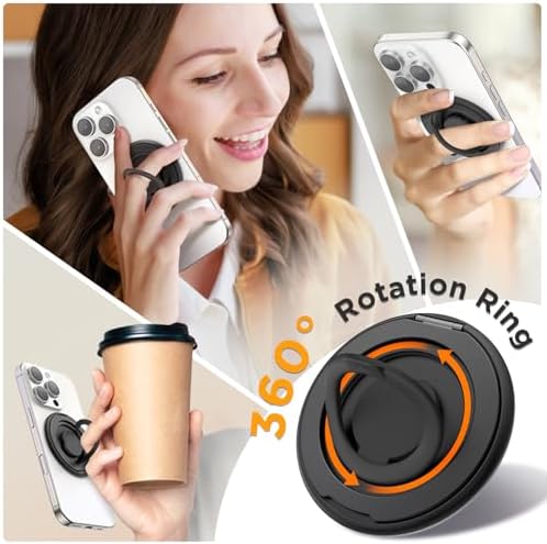 SURPHY Mag Safe-Compatible Silicone Phone Ring Holder – Adjustable Kickstand Grip for i Phone 16, 15, 14, 13 – Stylish and Functional Cell Phone Stand with Enhanced Durability and Comfort