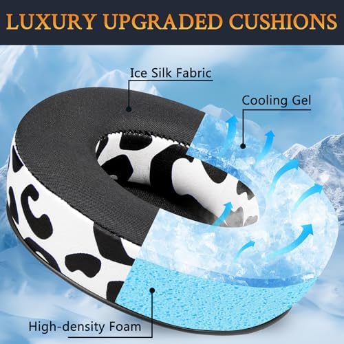 Transform your JBL Synchros with SOULWIT Snow Leopard Cooling Gel Earpads – Ultimate Upgrade for E50, E50 BT, S500, S700 Wireless Headphones – Unmatched Noise Isolation and Comfort for Extended Listening Adventures