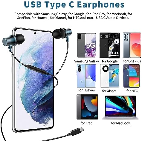 COOYA USB C Headphones – Premium Wired Earbuds with Enhanced Bass Stereo Sound & Noise-Canceling Technology for i Phone 16 Plus, Samsung S25 Ultra, Pixel 9, and More – Magnetic Design for Easy Storage, Ergonomic Comfort, and Crystal-Clear Calls – Perfect for Music, Gaming, and Professional Use