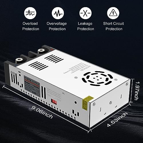 IMAYCC 600 W Adjustable AC to DC Converter – Efficient 110 V to 12 V Power Supply for Electronics and Automotive Applications, 50 A Output, Enhanced Safety Features, Compact Design for Easy Installation and Portability
