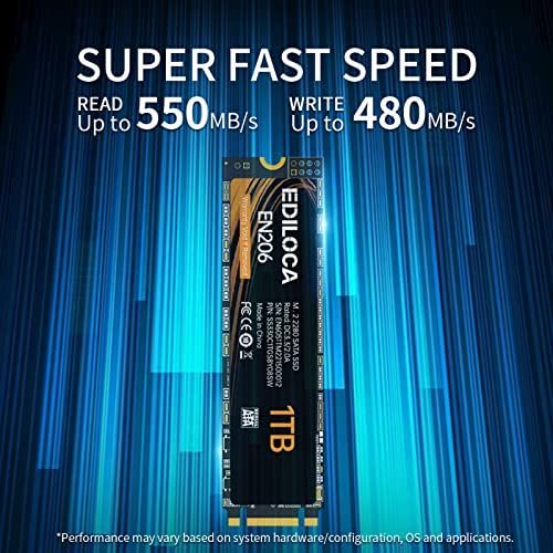 Upgrade Your System with the EN206 512 GB M.2 SSD – High-Speed 3 D NAND TLC Technology for Ultrabooks and Mini PCs, Blazing Fast Read/Write Speeds of 550/460 MB/s, Enhanced Compatibility for Seamless Performance and Efficiency