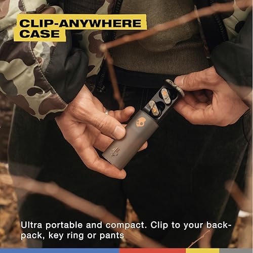 Skullcandy Dime Evo Wireless Earbuds – Premium Bluetooth Headphones with 36-Hour Battery, Noise Isolation for Superior Sound Quality, Hands-Free Microphone & Compact Clip Case – Ideal for i Phone & Android Users – Bone Color