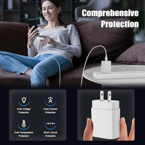 Essri 25 W Fast Charging Power Pack – Ultimate USB-C Wall Adapter Set with 6 ft & 10 ft Cables for i Phone 16/15, i Pad Pro/Mini Compatibility – Ideal Travel & Home Charging Solution for Busy Lifestyles