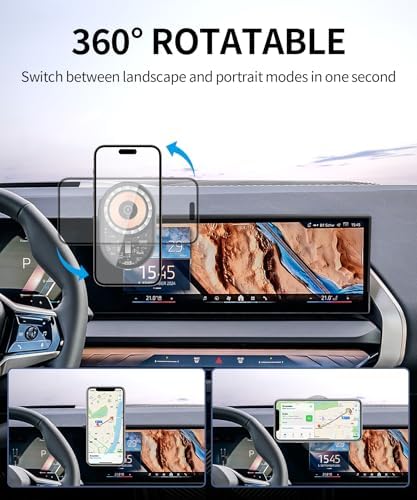Wireless Charging car Phone Holder for BMW X3 2018-2021/BMW X4 2019-2021 Accessories 10.25/10.3-inch Screen Fixed Clip,360° Rotation car Phone Mount Compatible with MagSafe – Enhanced Compatibility and Speed