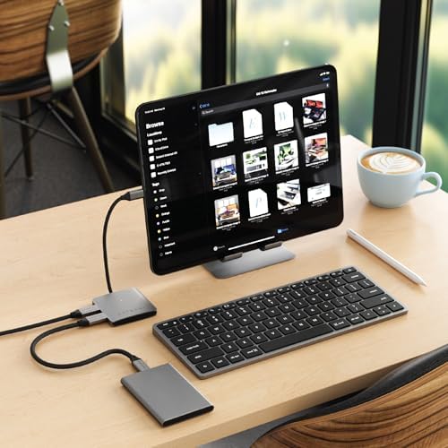 Satechi 4-in-1 USB-C Hub: Ultimate 10 Gbps Data Transfer & 100 W Pass-Through Charging for Mac Book, i Pad, i Phone, Surface, Chromebook – The Perfect On-the-Go Connectivity Solution for Professionals Seeking Efficiency and Style