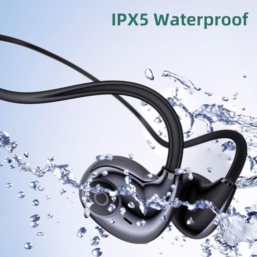 IHAO Ultra-Light Bone Conduction Bluetooth Headphones with Built-In MP3 Player – Open-Ear Ergonomic Earbuds for Active Lifestyles, Perfect for Cycling, Running, and Skiing – Sweat-Proof, Comfortable Fit with Exceptional Sound Clarity and Surround Awareness