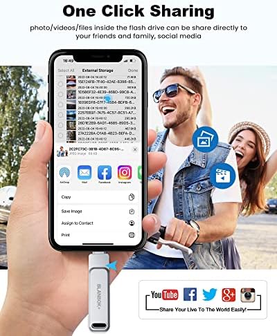 MFi Certified 128 GB Photo Stick – High-Speed USB Flash Drive for i Phone, i Pad, Android & PC | Ultimate External Storage Solution with Dual Interface for Effortless Data Transfer and Backup