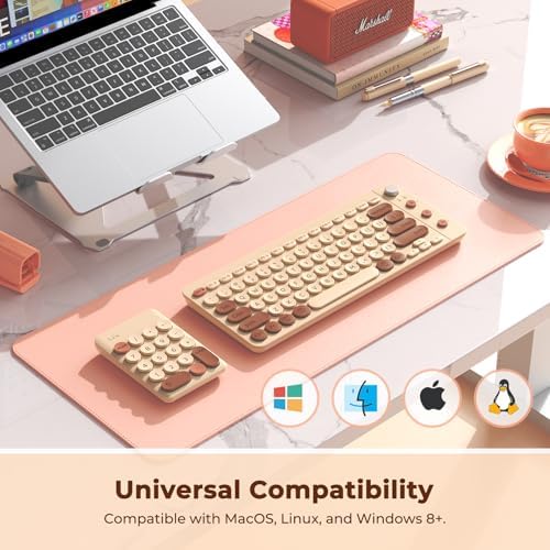 Vibrant Wireless Split Ergonomic Keyboard with Mini Numeric Keypad – Portable Bluetooth Computer Accessory for Accountants and Left-Handed Users – Enhance Your Workspace Comfort and Speed
