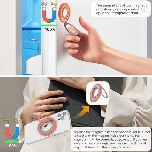 OPSO Magnetic Phone Ring Holder for Mag Safe – 360-Degree Rotating Silicone Finger Grip with Adjustable Kickstand Compatible with i Phone 16/15/14/13/12/Pro/Max & Samsung – Ultimate Hands-Free Essential for Enhanced Device Usability and Stylish Stability