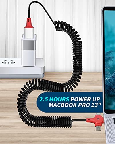AICase 90 Degree Coiled Lightning Cable – 6 ft Flexible Nylon Charging Cord with Right Angle Design for Enhanced Gaming Experience, LED Indicator for Fast Charge & Data Syncing, Compatible with i Phone XS/XS Max/XR/X/8/8 Plus/7/7 Plus, i Pad Pro & More