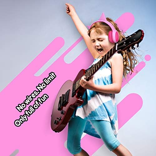 Gorsun Kids’ Purple Cat Ear Bluetooth Headphones – Safe Over-Ear Wireless Headset with 85 d B Volume Limiting, 40-Hour Battery Life, Built-in Microphone, and Bluetooth 5.3 for Toddlers and Young Children – Ideal for Music, Learning, and Playtime Adventures