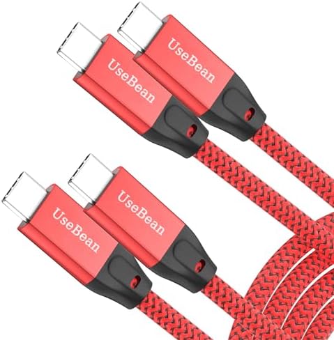 Experience High-Speed Connectivity with Use Bean USB C to USB C Cable – 100 W Fast Charging & 20 Gbps Data Transfer – 15 FT Dual Pack for Mac Book Pro, Galaxy S25 Ultra, i Pad Mini 6, and More – Enhanced 4 K Video Output for Ultimate Performance and Compatibility