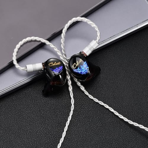 QOA Kinera Celest Premium Hi-Fi In-Ear Monitors – Superior SPD2.0 BA Driver Wired Earphones for Musicians, DJs & Sound Engineers, Durable Resin Construction with Customizable 2-Pin Detachable Cable in Striking Blue for Unmatched Comfort and Acoustic Precision