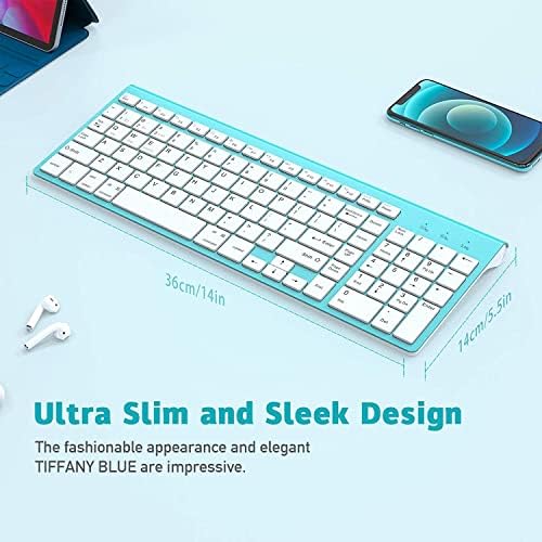Sleek JOYACCESS J Wireless Keyboard – Ultra-Compact 2.4 G Slim Design with Numeric Keypad for Effortless Typing on Laptops, Mac Book Air, and PCs – Elegant Silver & White Finish for Modern Workspaces – Perfect for Professionals and Students Seeking Enhanced Productivity